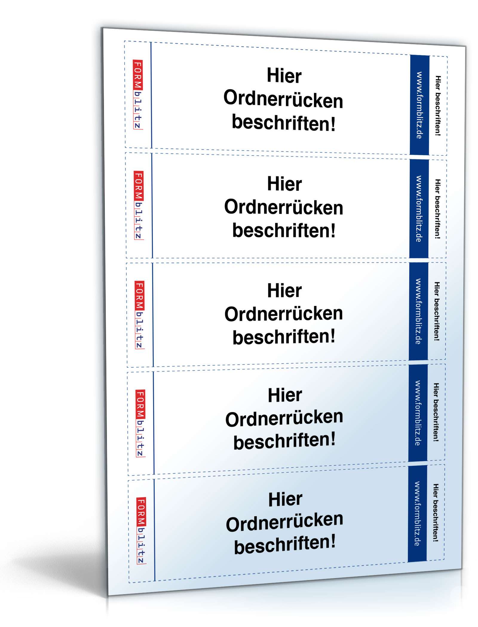 Hauptbild des Produkts: Ordner-Rücken für Leitz-Ordner (5,3 x 18,8), hoch