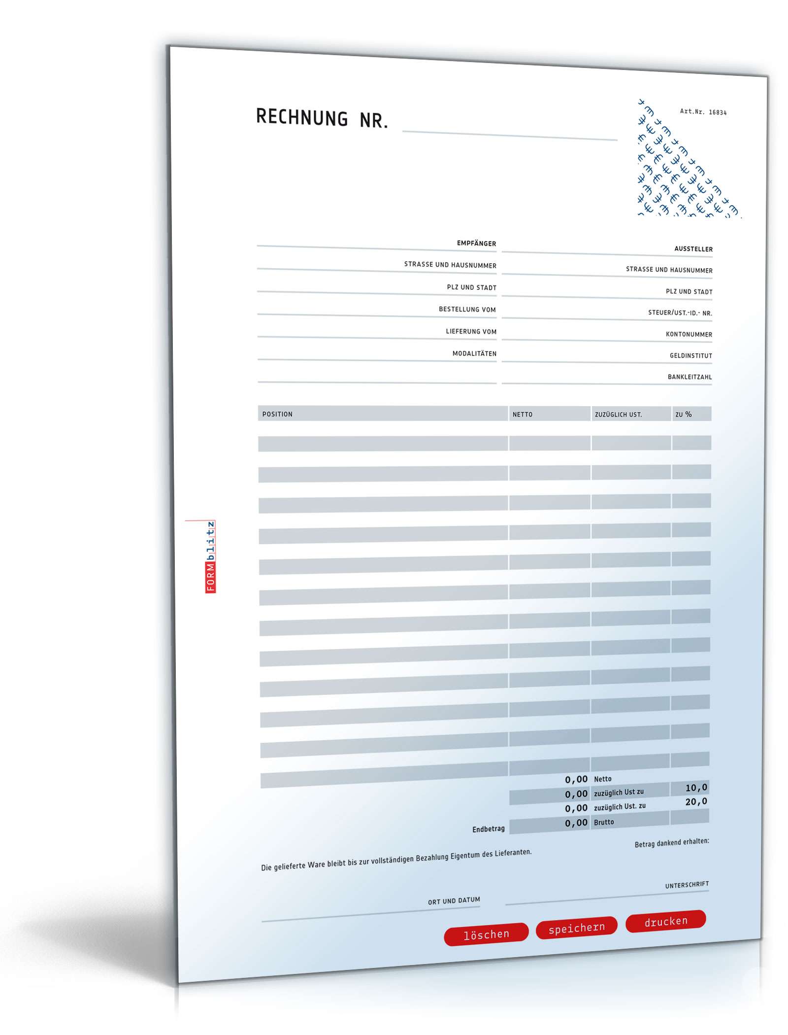 Hauptbild des Produkts: Rechnung netto (Addition und Variation der Umsatzsteuer)