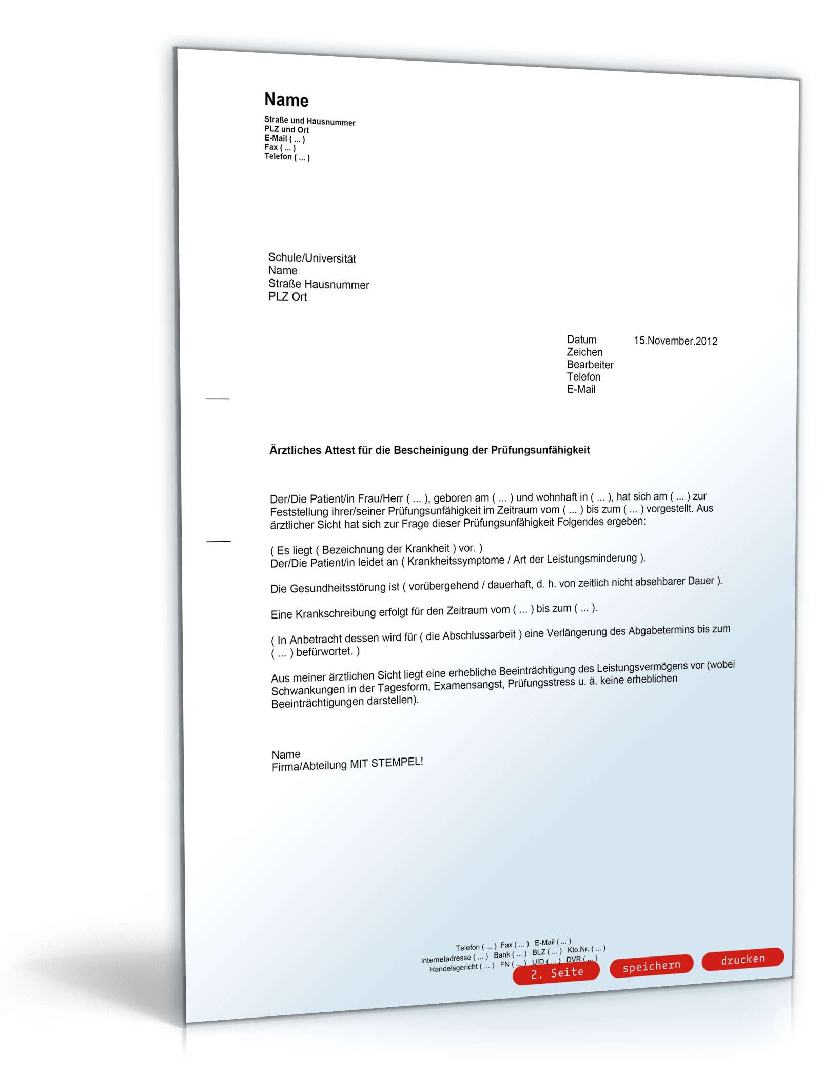 Bescheinigung