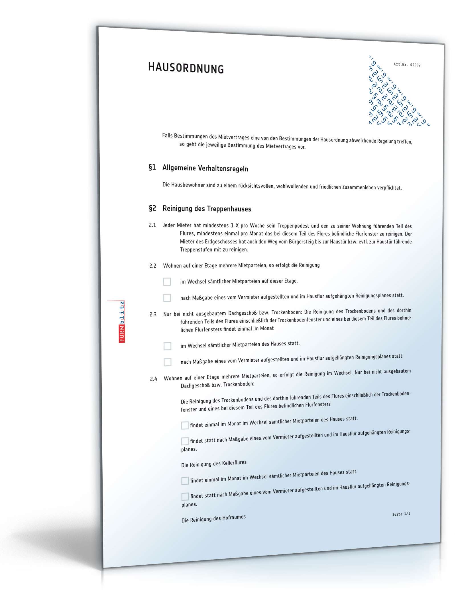 Hausordnung MusterVorlage zum Download