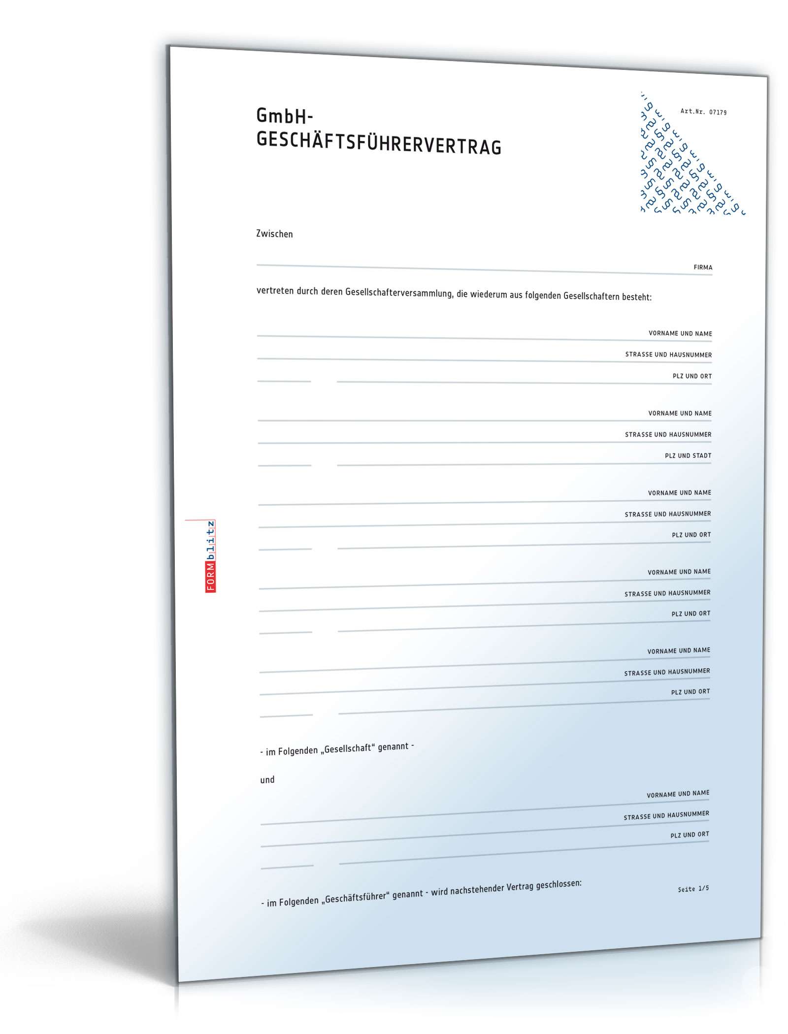 GmbH-Geschäftsführervertrag | Muster zum Download