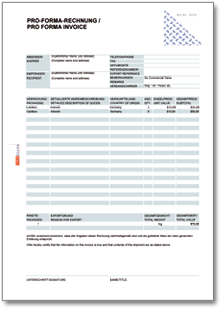Hauptbild des Produkts: Pro-Forma-Rechnung / Pro Forma Invoice