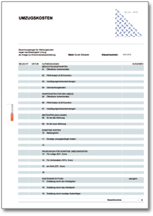 Hauptbild des Produkts: Rechentabelle: Werbungskosten berufliche Umzugskosten