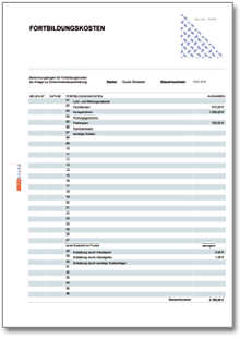 Hauptbild des Produkts: Rechentabelle: Werbungskosten Fortbildungskosten