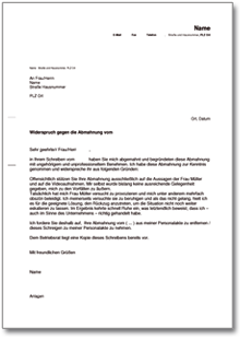 Gegendarstellung zur Abmahnung wegen ungehörigen Benehmens Dokument zum Download