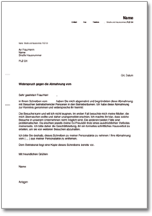 Gegendarstellung Zur Abmahnung Wegen Besuchs Betriebsfremder Personen At Musterbrief Download