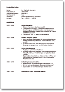 Hauptbild des Produkts: Lebenslauf (Hochschulabsolvent)