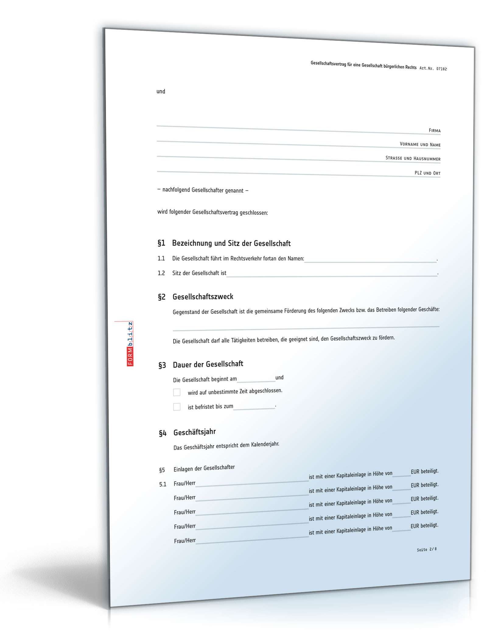 GesnbR-Gesellschaftsvertrag | Muster zum Download