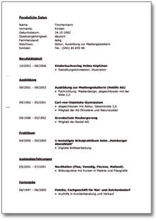 Hauptbild des Produkts: Lebenslauf (Maturant)