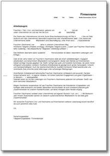 Dienstzeugnis Note Zwei bzw. "Gut" - Muster-Vorlage zum Download