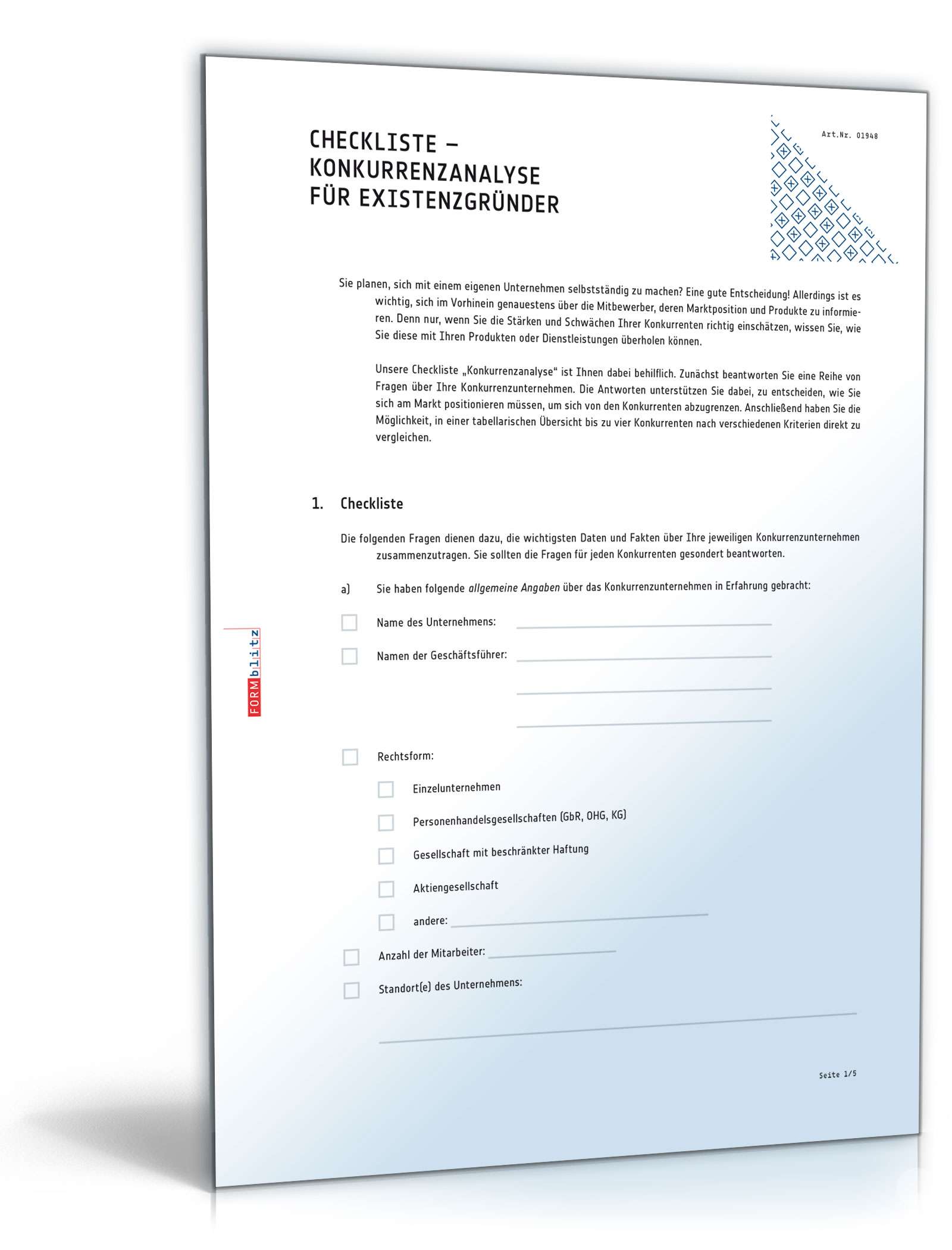 Hauptbild des Produkts: Konkurrenzanalyse für Existenzgründer