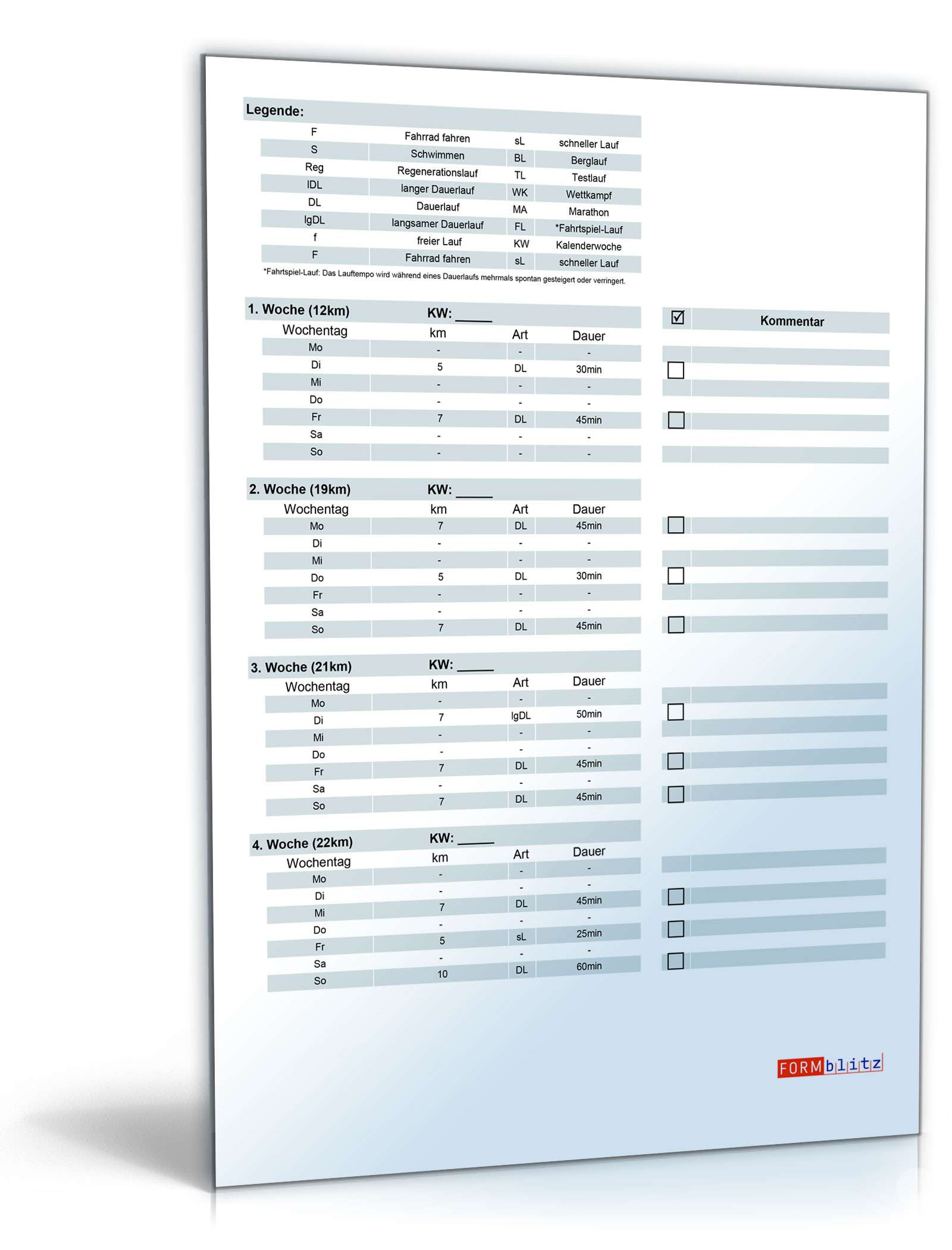 Hauptbild des Produkts: Marathon-Trainingsplan für 4:00 Stunden Zielzeit