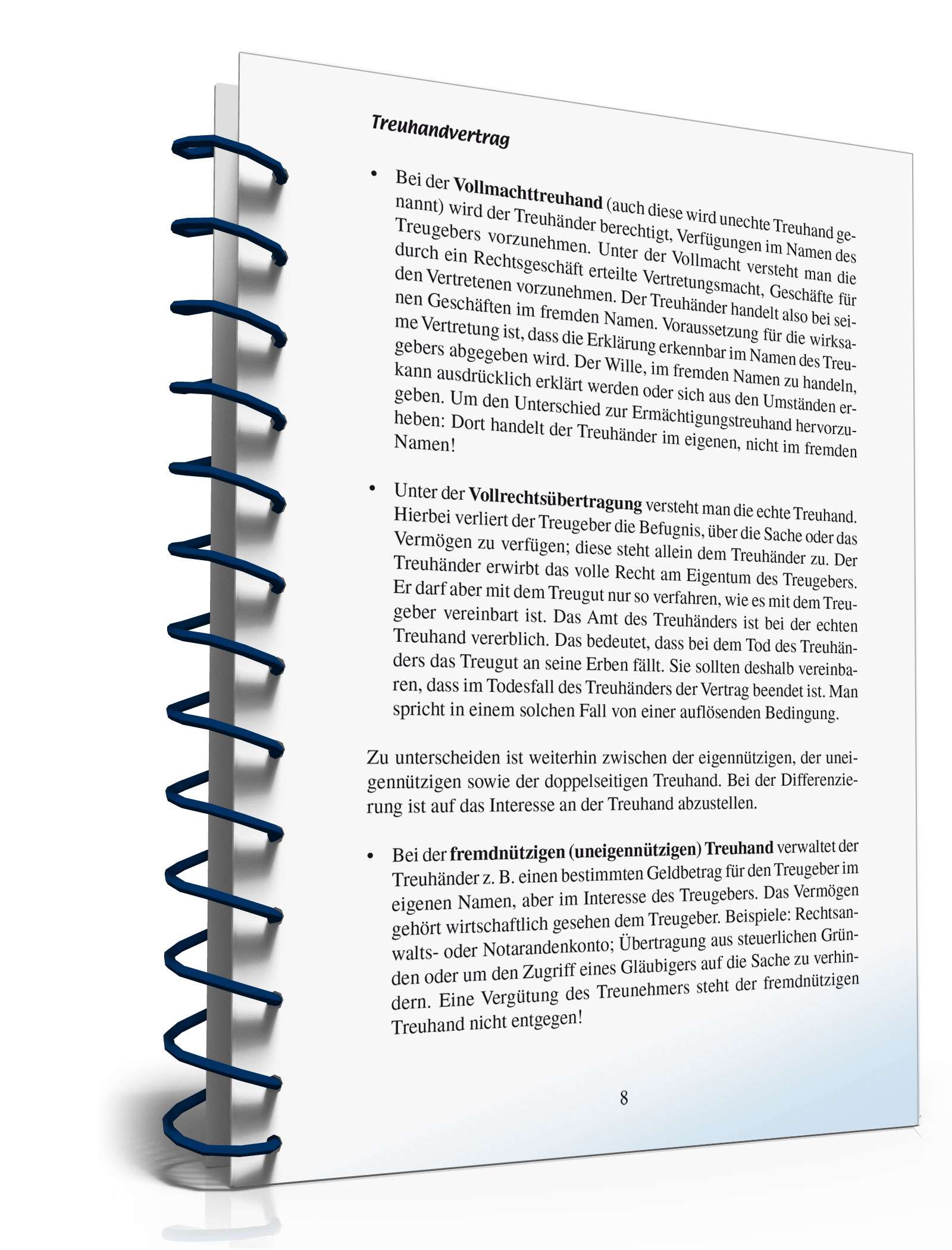 Der Treuhandvertrag PDF. Seite: 8