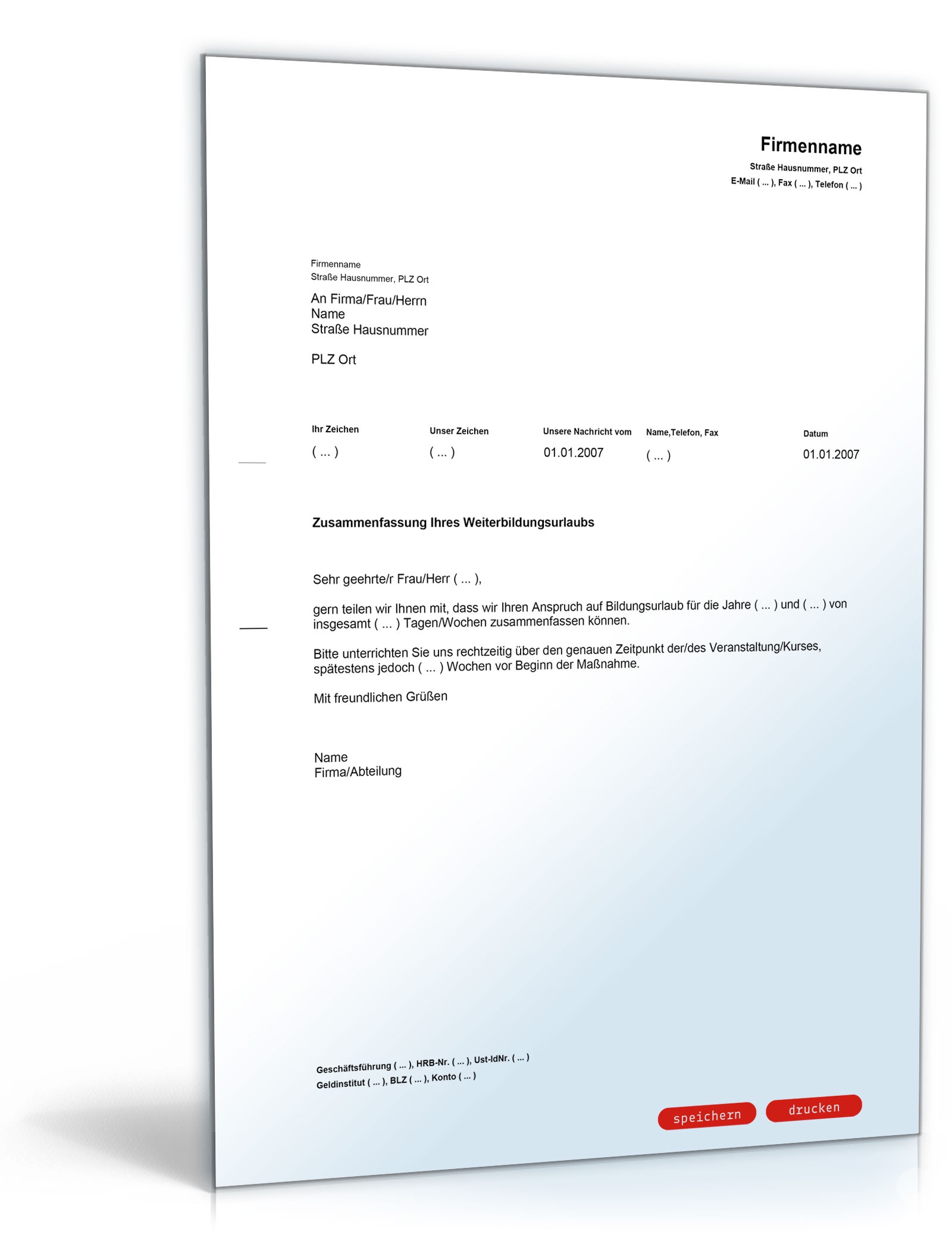 Genehmigung der Zusammenfassung von Weiterbildungsurlaub für mehrere Jahre PDF