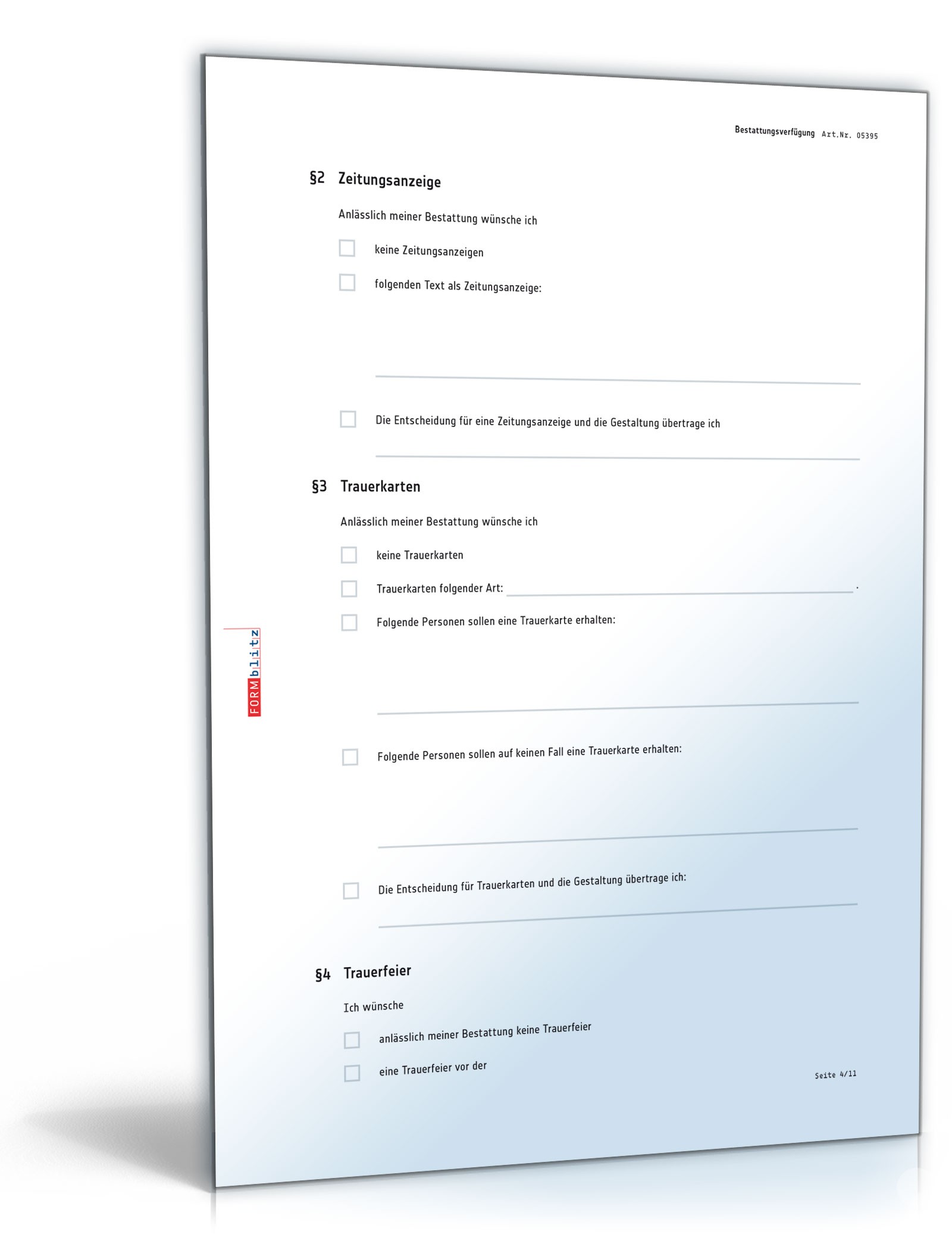 Bestattungsverfügung PDF. Seite: 4