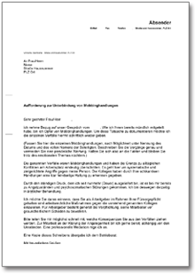 Aufforderung zur Unterbindung von Mobbinghandlungen Word