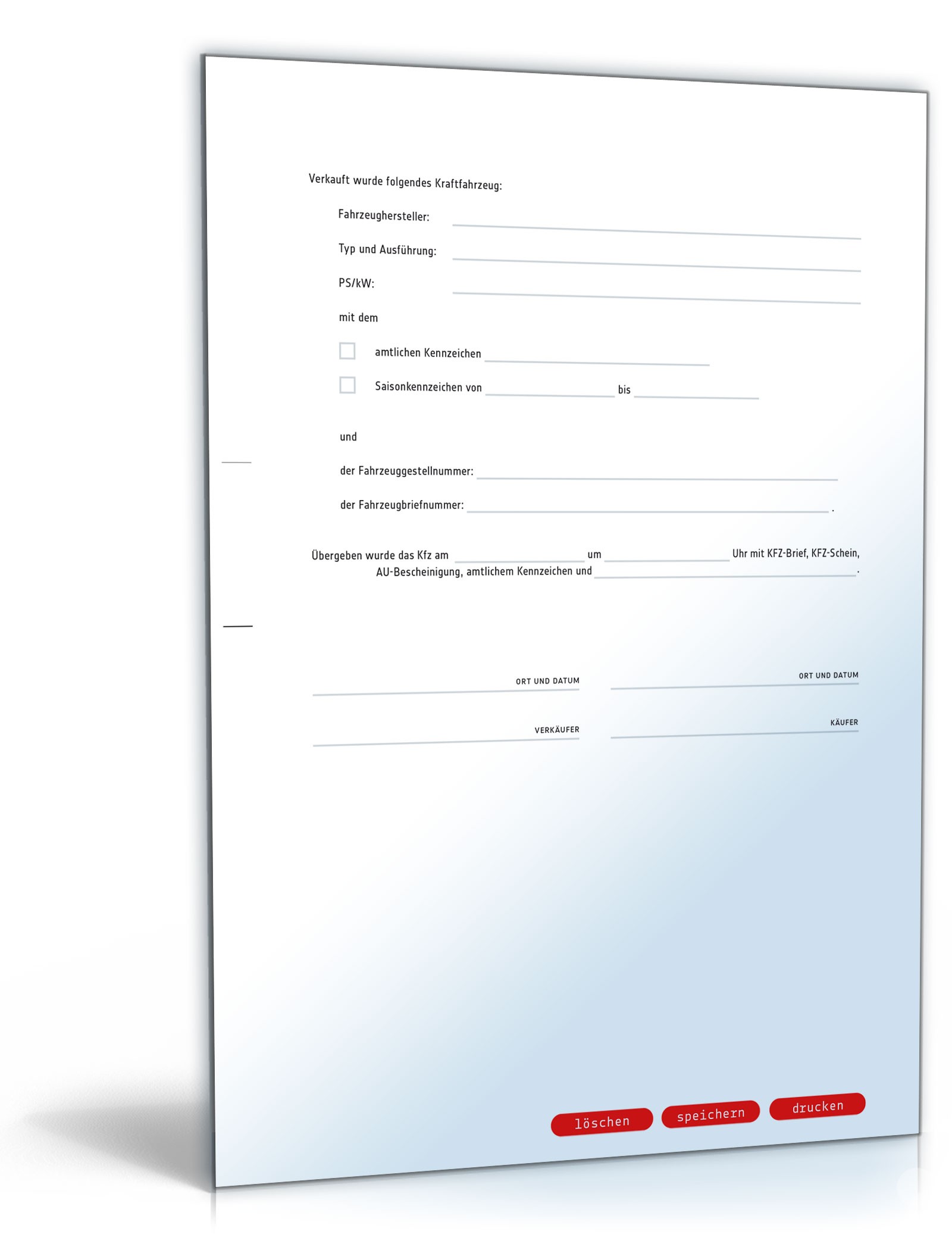 Mitteilung an die Kfz-Zulassungsstelle über den Verkauf des Fahrzeugs PDF. Seite: 2