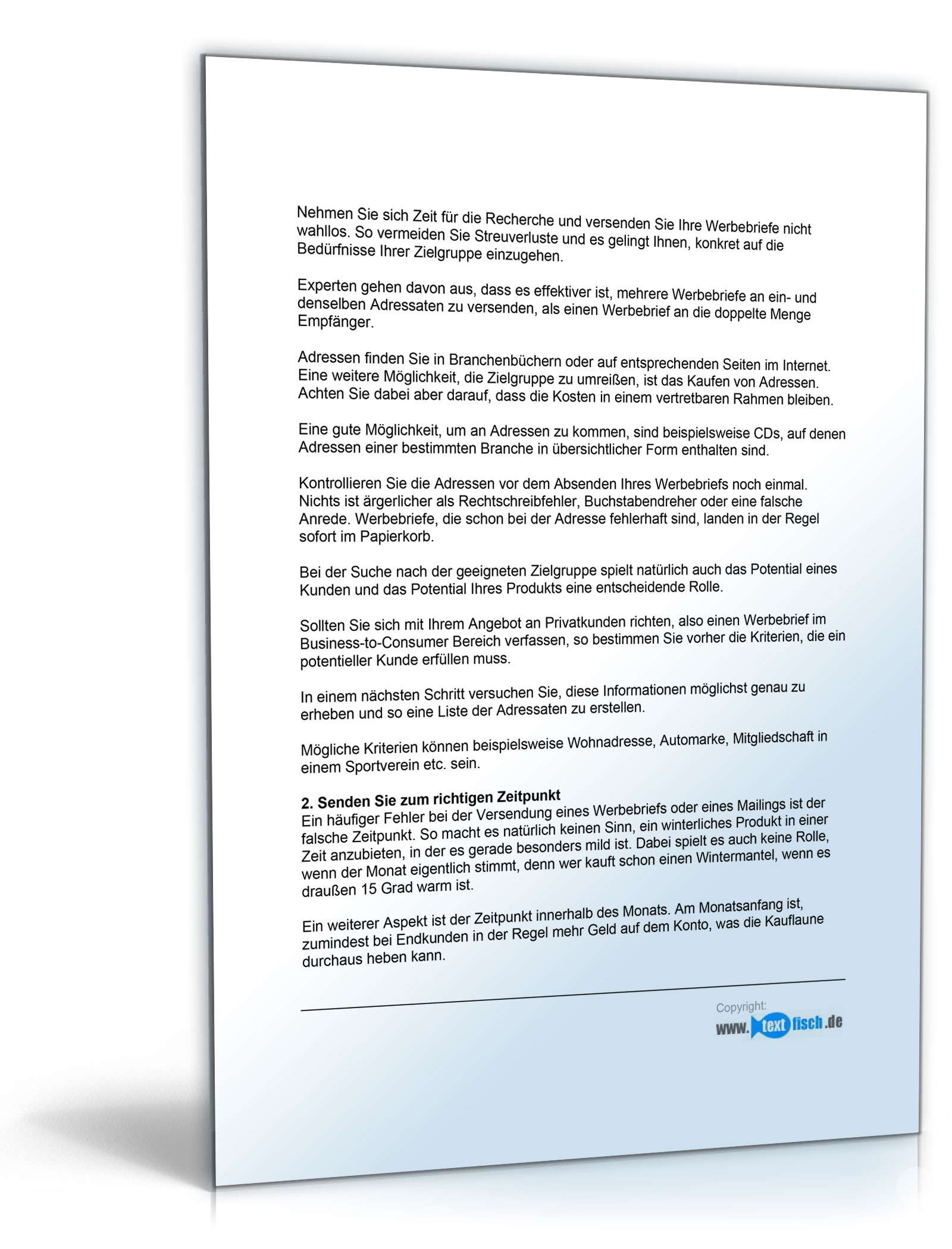 Werbebrief eines Designers/Grafikers PDF. Seite: 2