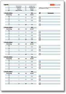 Halbmarathon-Trainingsplan, Zielzeit 2:00 Stunden Excel