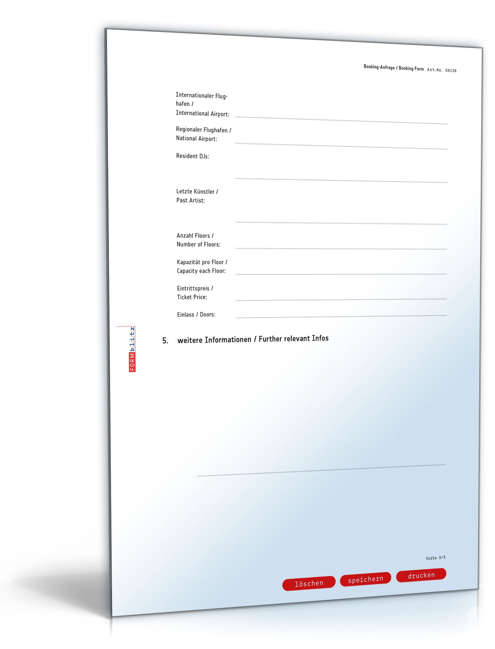 Booking-Anfrage (deutsch/englisch) PDF. Seite: 3