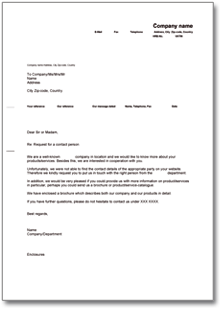 Anfrage nach Ansprechpartner (englisch/deutsch) Word
