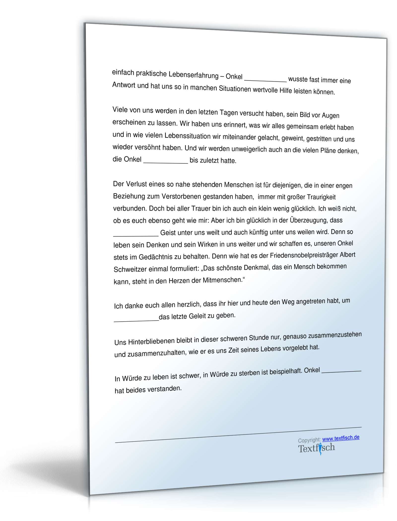 Trauerrede für einen Onkel  PDF. Seite: 3