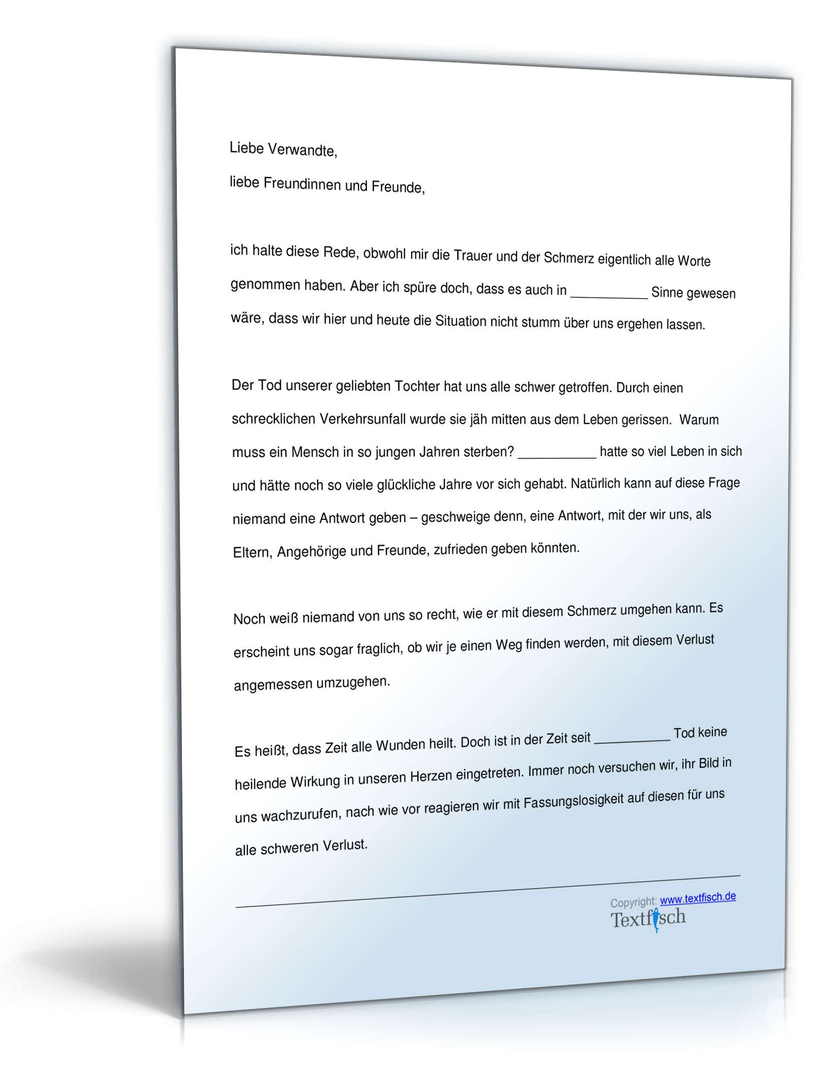 Trauerrede - Tochter stirbt nach Unfall PDF. Seite: 2