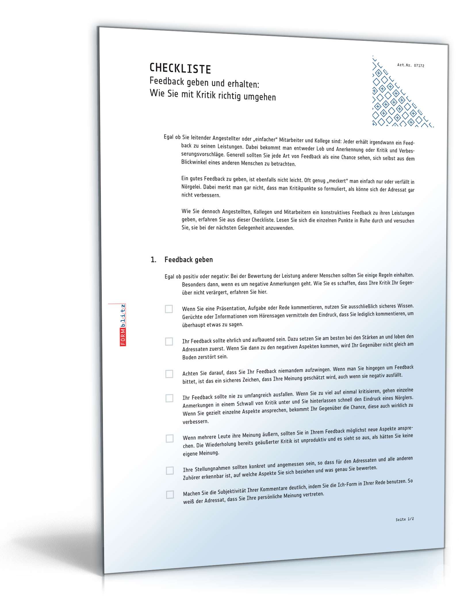 Feedback geben und erhalten: Wie Sie mit Kritik richtig umgehen PDF