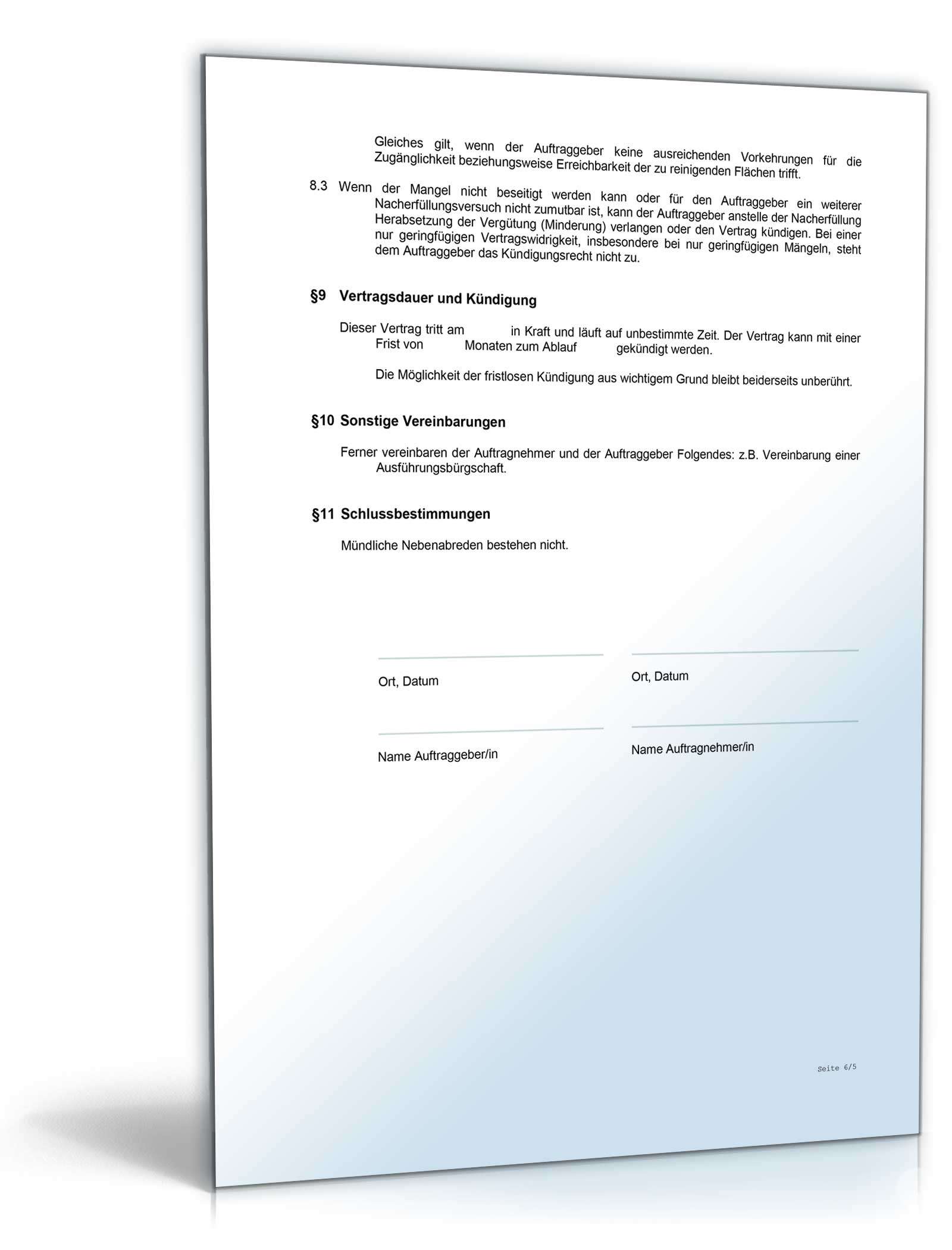 Reinigungsvertrag Word. Seite: 6