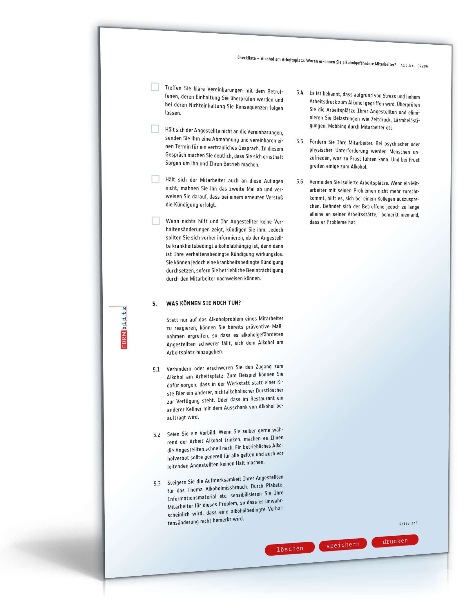 Alkohol am Arbeitsplatz: Woran erkennen Sie alkoholgefährdete Mitarbeiter? PDF. Seite: 3