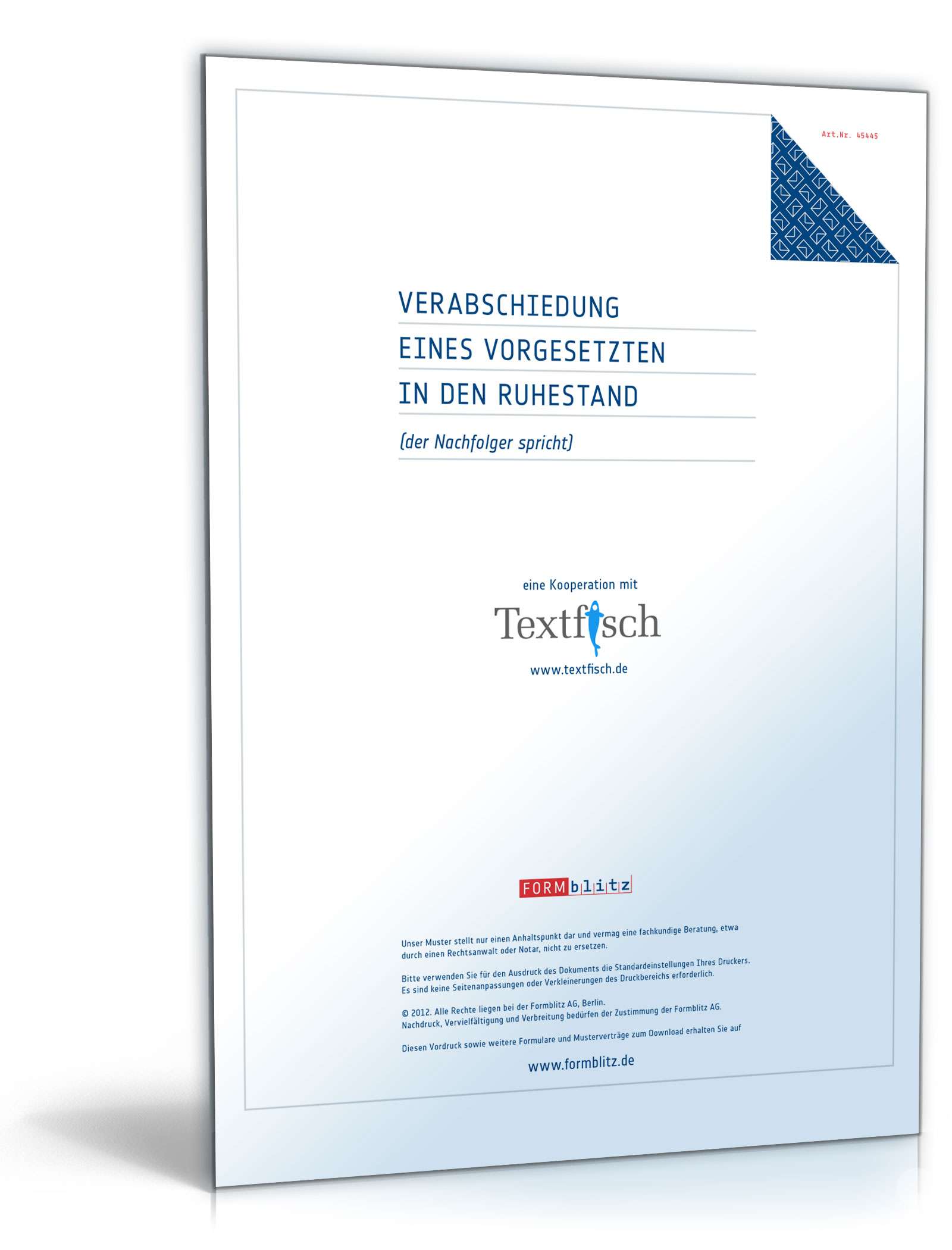 Verabschiedung eines Vorgesetzten in den Ruhestand PDF