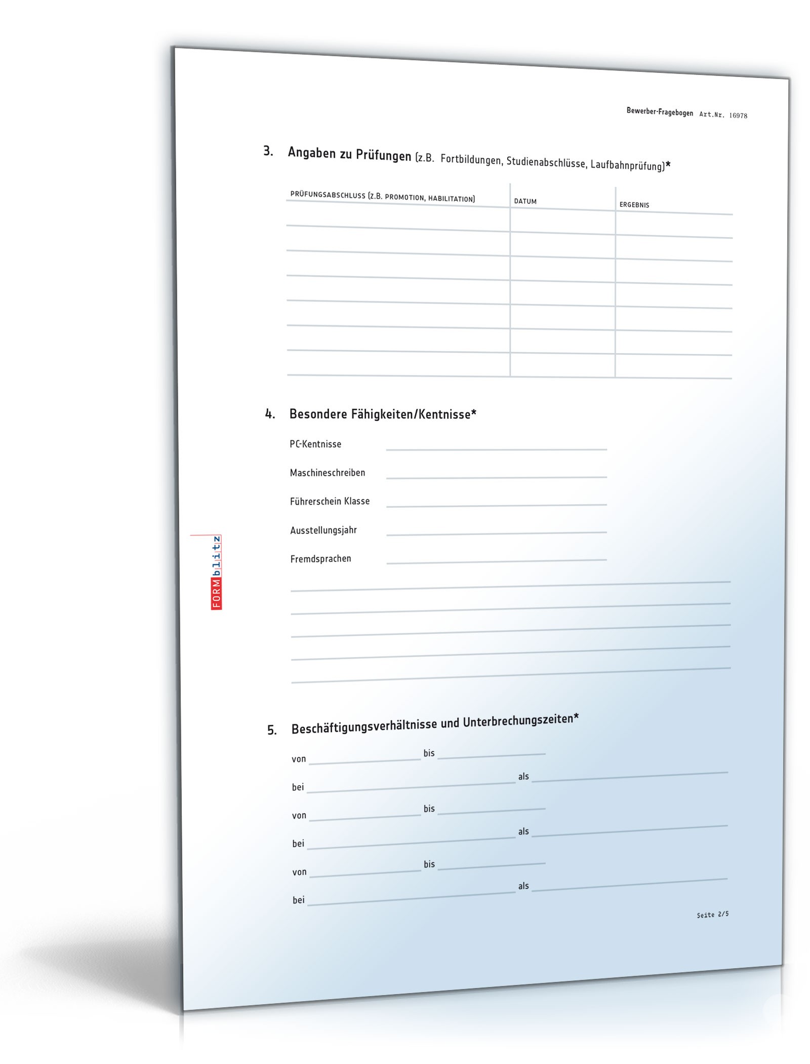 Bewerber-Fragebogen PDF. Seite: 2