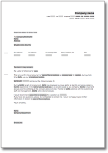 Allgemeines Referenzschreiben (englisch/deutsch) Word