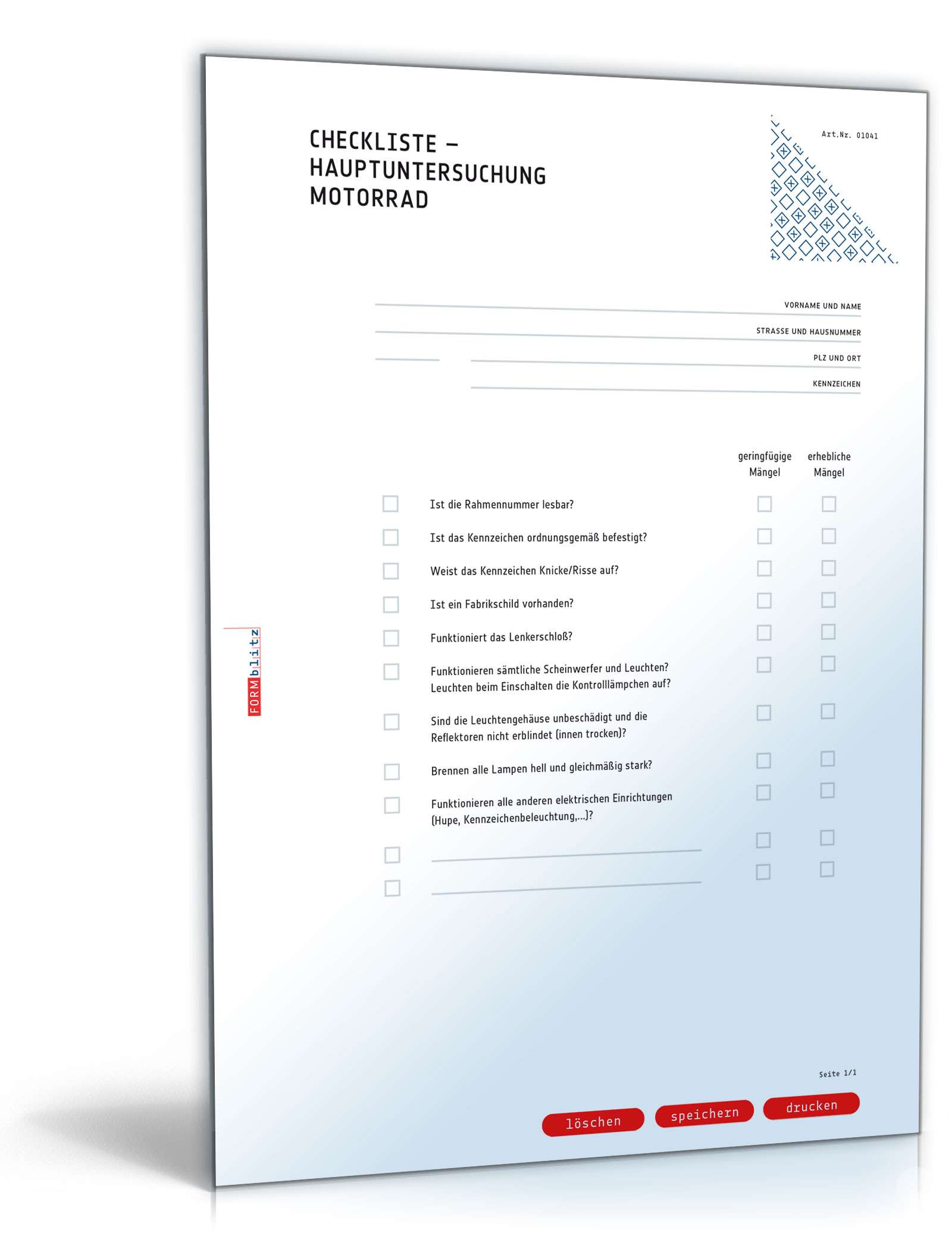 Checkliste für den Kauf eines gebrauchten Motorrads oder die Hauptuntersuchung PDF