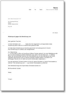 Gegendarstellung zur Abmahnung wegen Verstoßes gegen das Rauchverbot Word