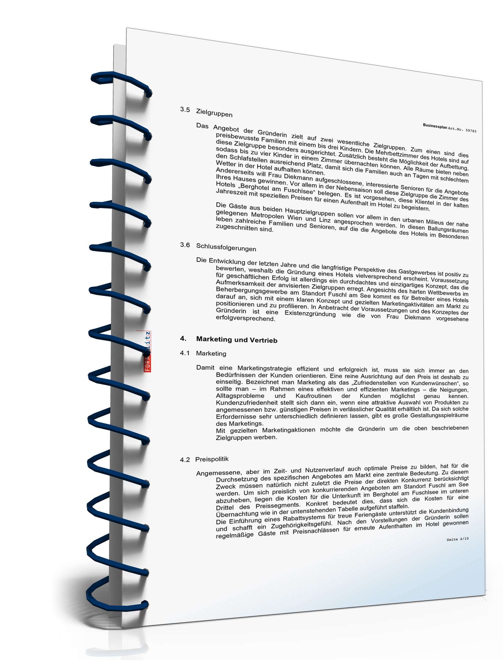 Businessplan für ein Hotel Excel. Seite: 5