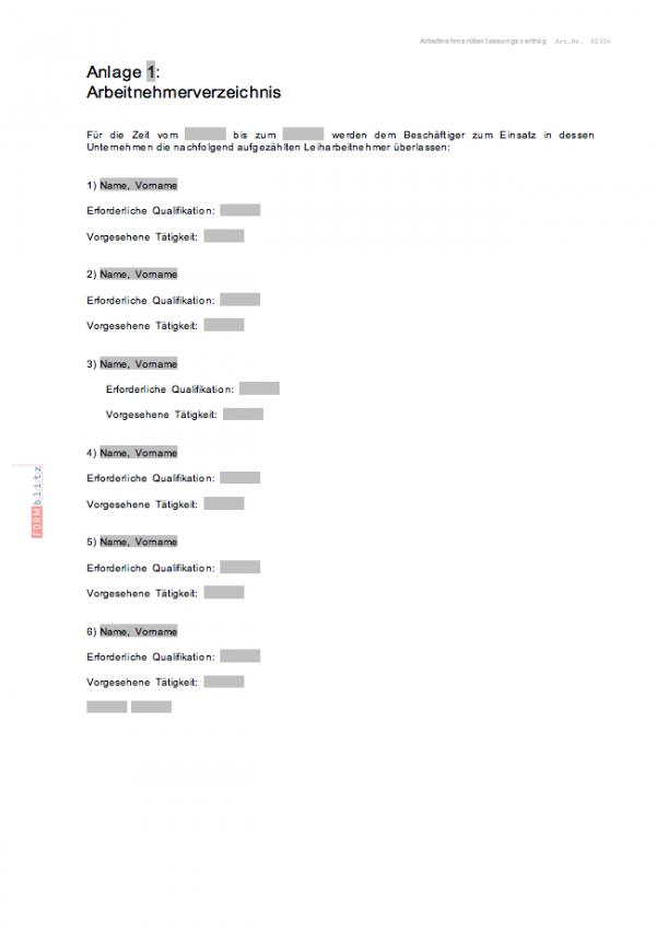 Arbeitnehmerüberlassungsvertrag Word. Seite: 3