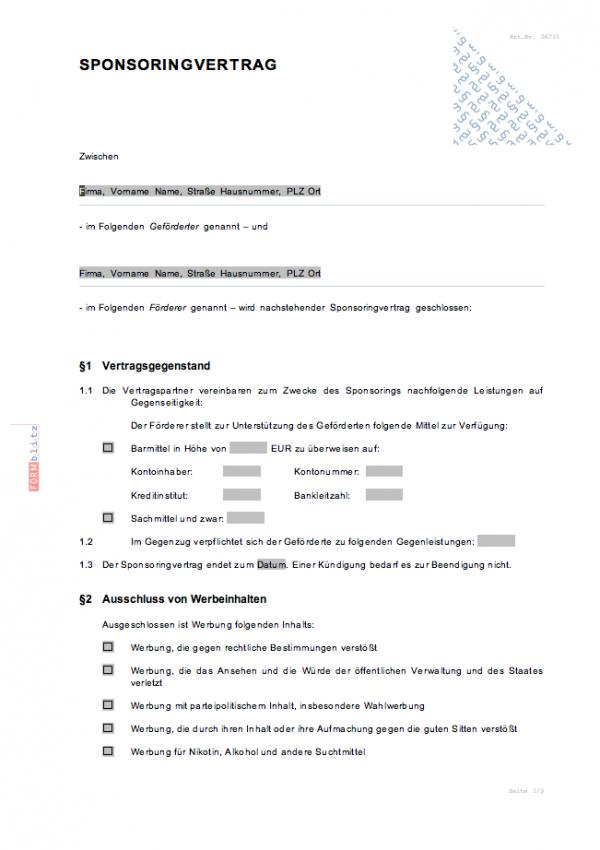 Sponsoringvertrag Word. Seite: 2
