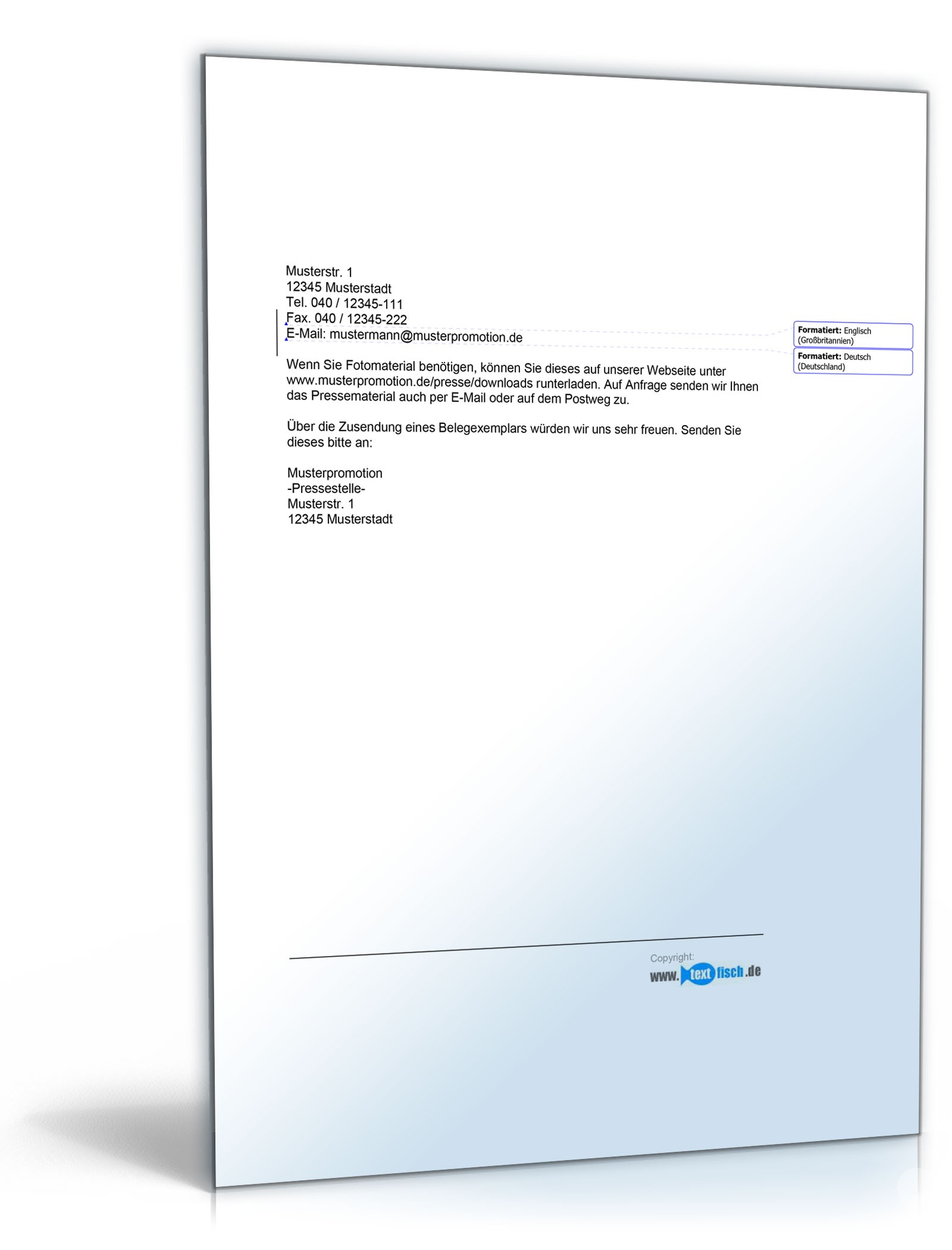 Pressemitteilung zur Ankündigung einer Tournee PDF. Seite: 2