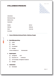 Stellenbeschreibung Word