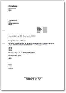 Begleitschreiben zur Steuererklärung (Nachreichen von Unterlagen) Word