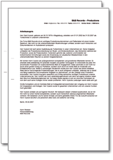 Dienstzeugnis-Paket (Tontechniker) Excel