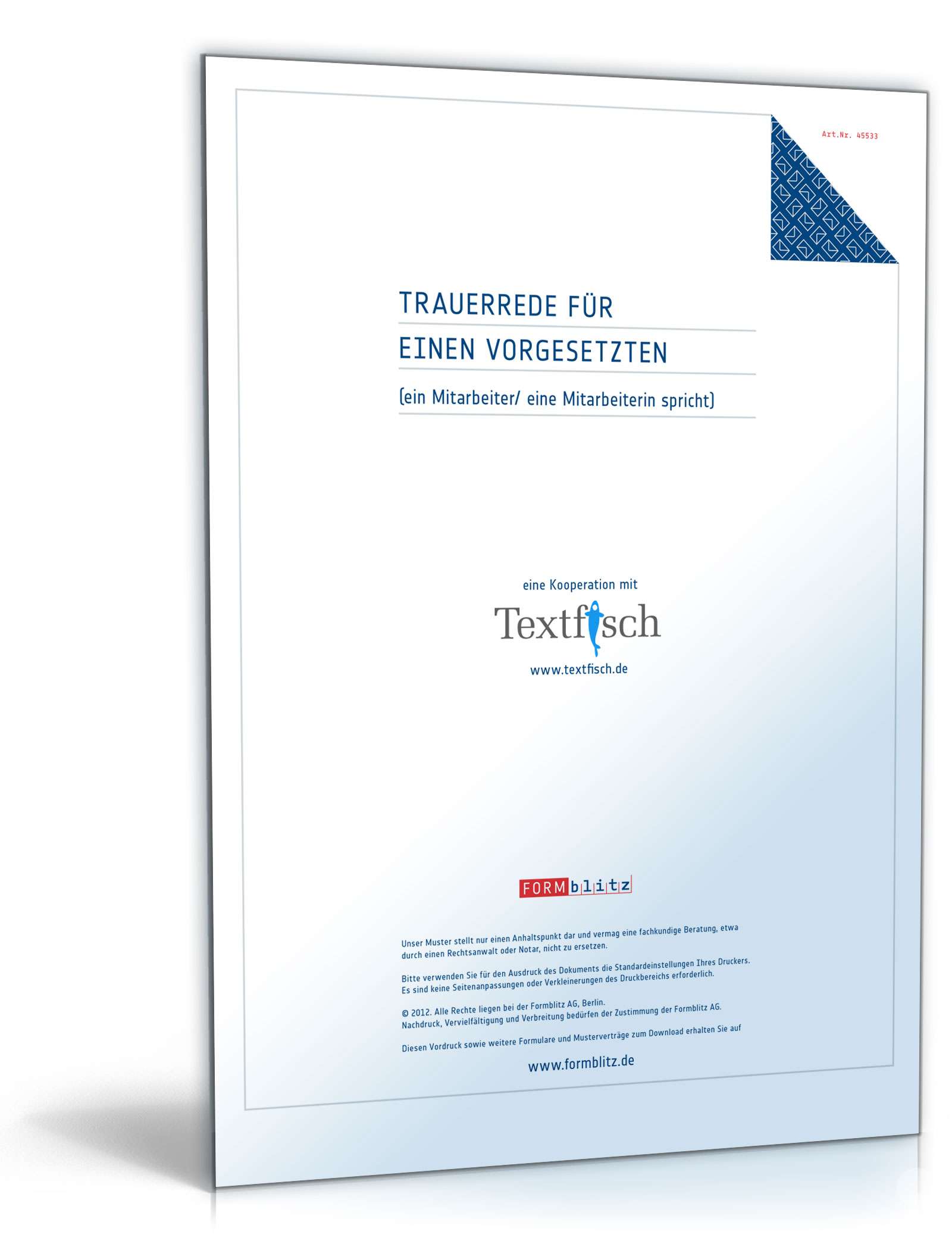 Trauerrede für einen Vorgesetzten PDF