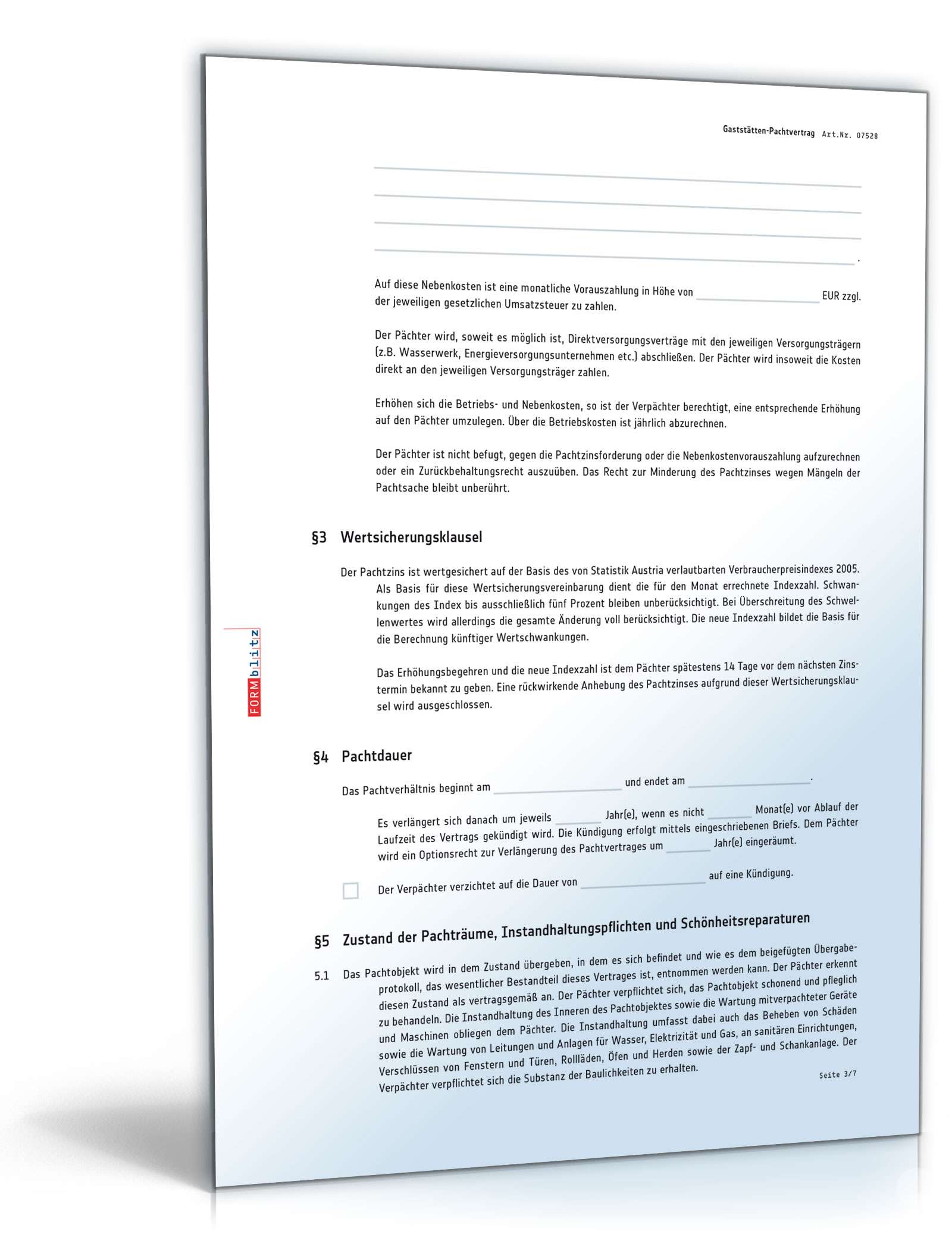 Gaststättenpachtvertrag PDF. Seite: 3