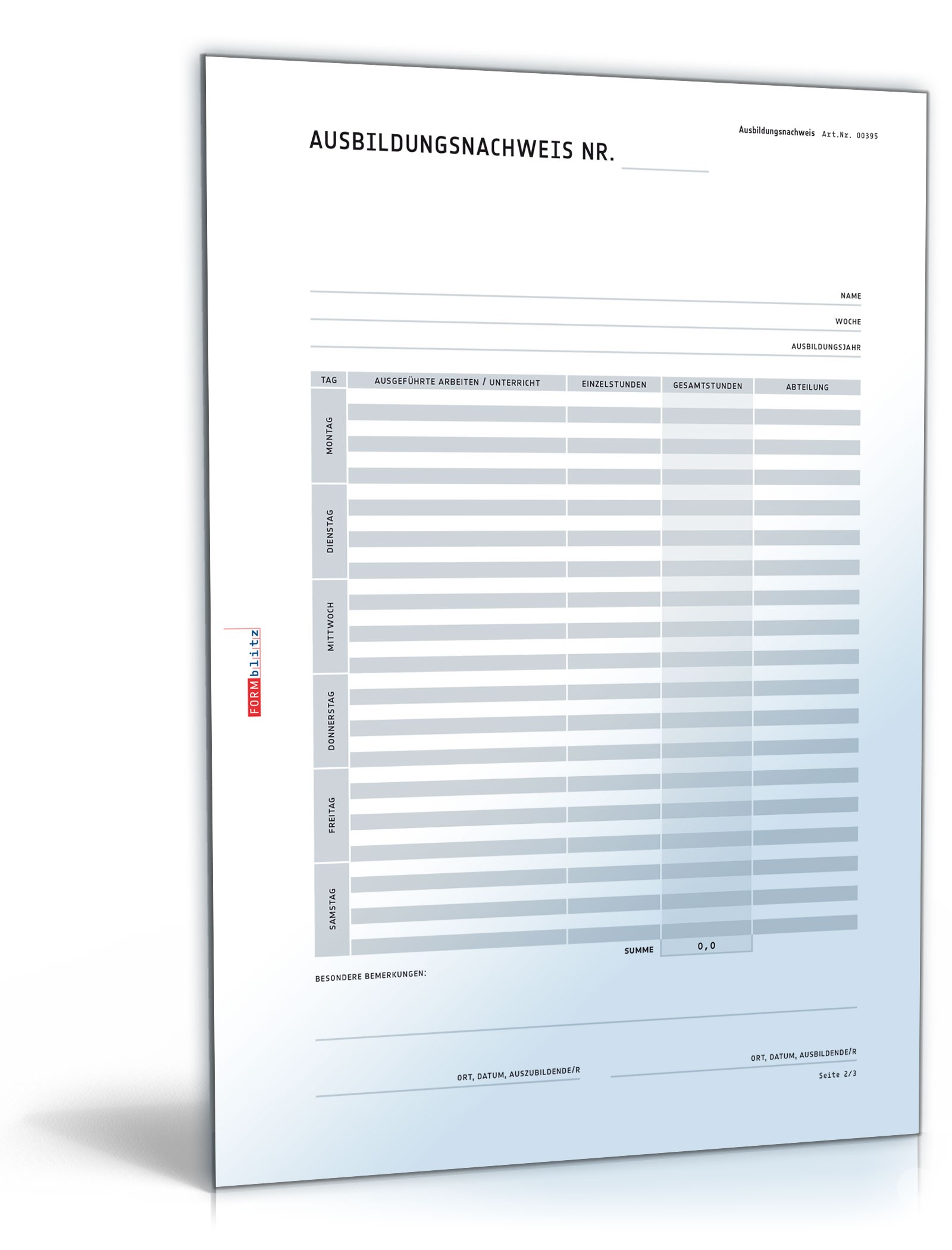 Ausbildungsnachweis PDF. Seite: 2