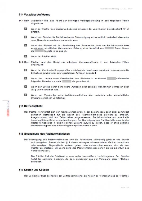 Gaststättenpachtvertrag Word. Seite: 3