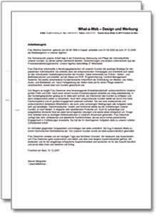 Dienstzeugnis-Paket (Web-Designer/in) Excel