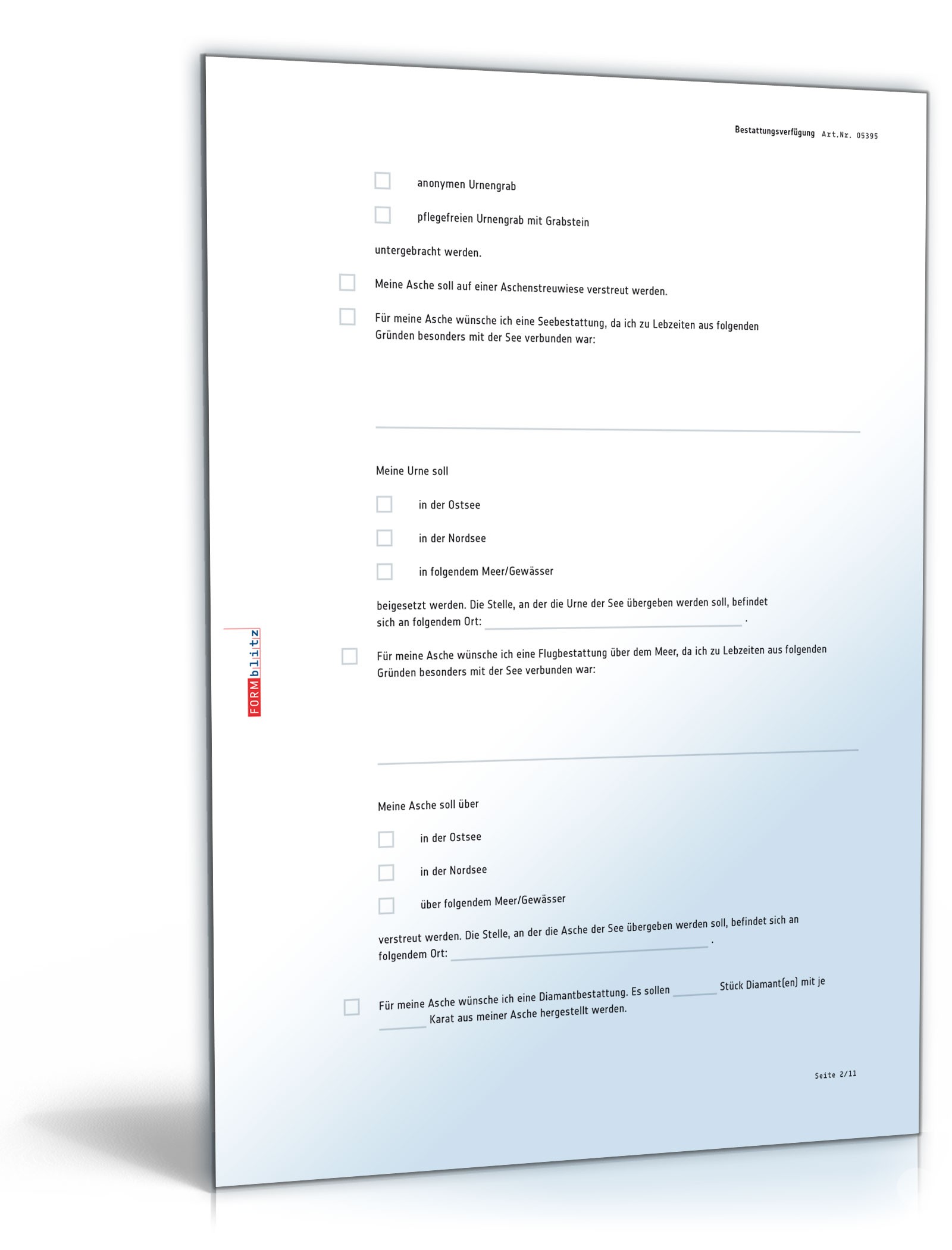 Bestattungsverfügung PDF. Seite: 2