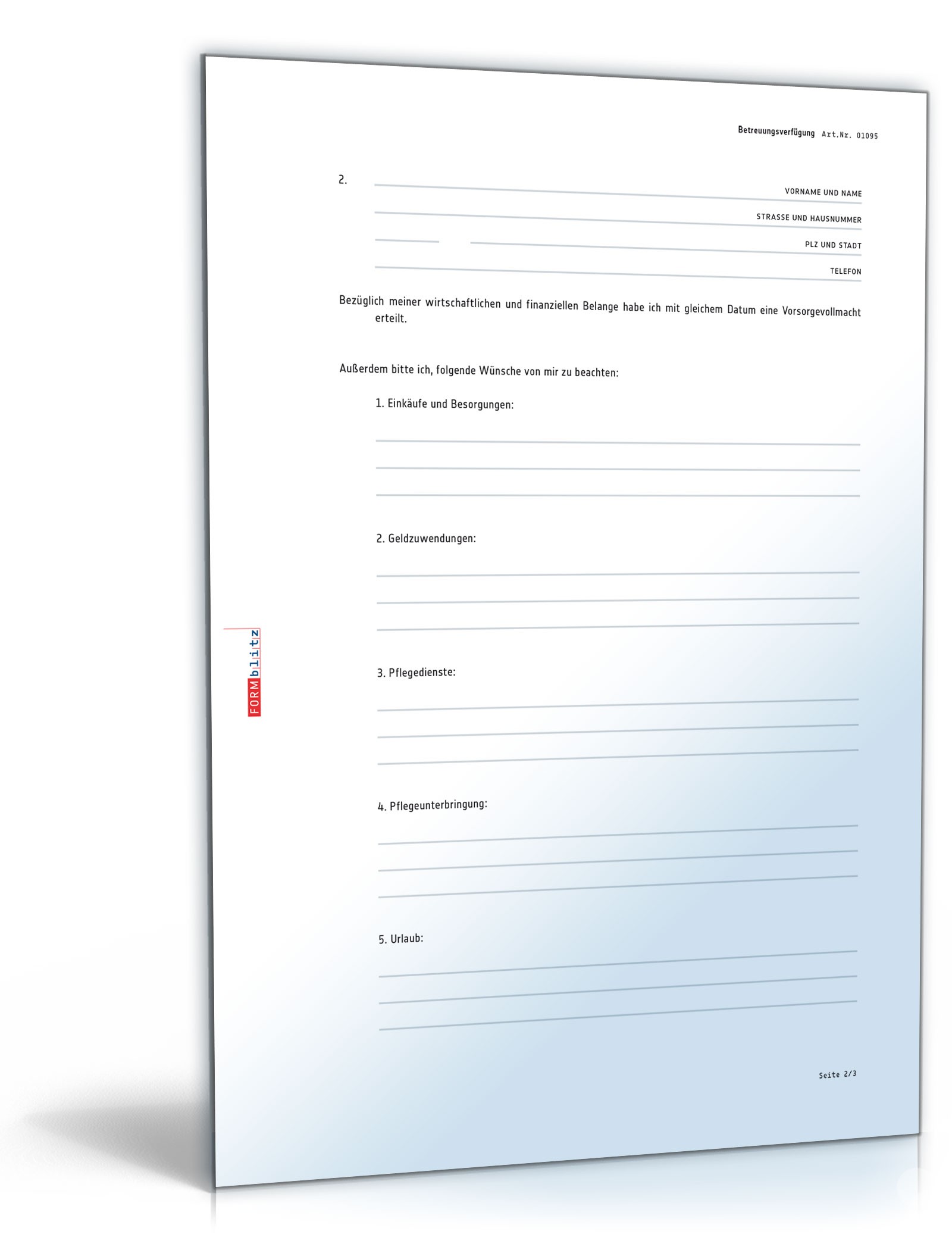 Betreuungsverfügung (erweitert) PDF. Seite: 2