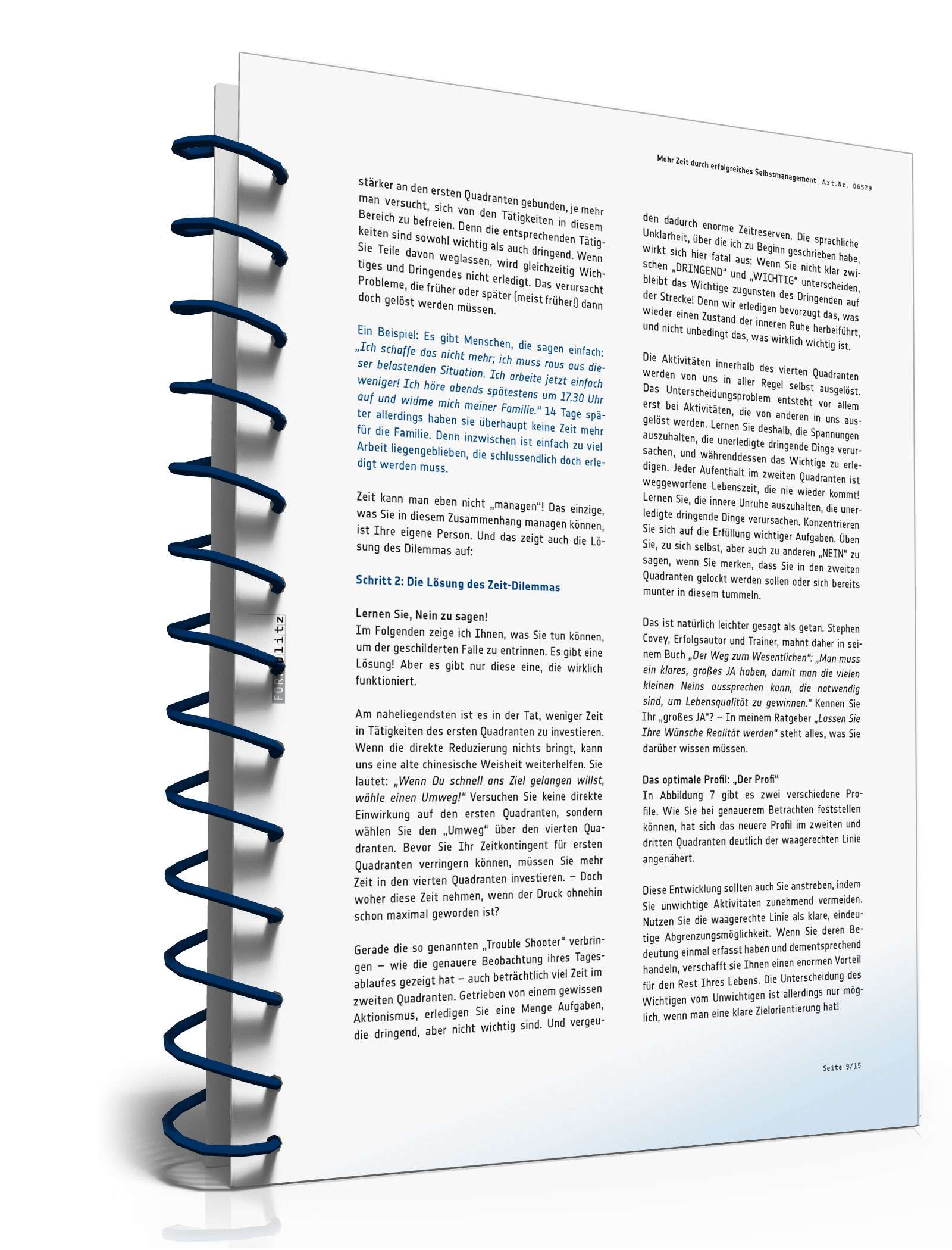 Mehr Zeit durch erfolgreiches Selbstmanagement PDF. Seite: 10